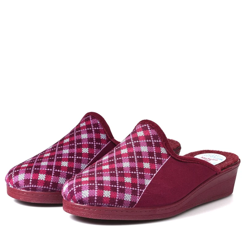 Zapatillas de Casa Natalia Gil Cuadros 308 Burdeos