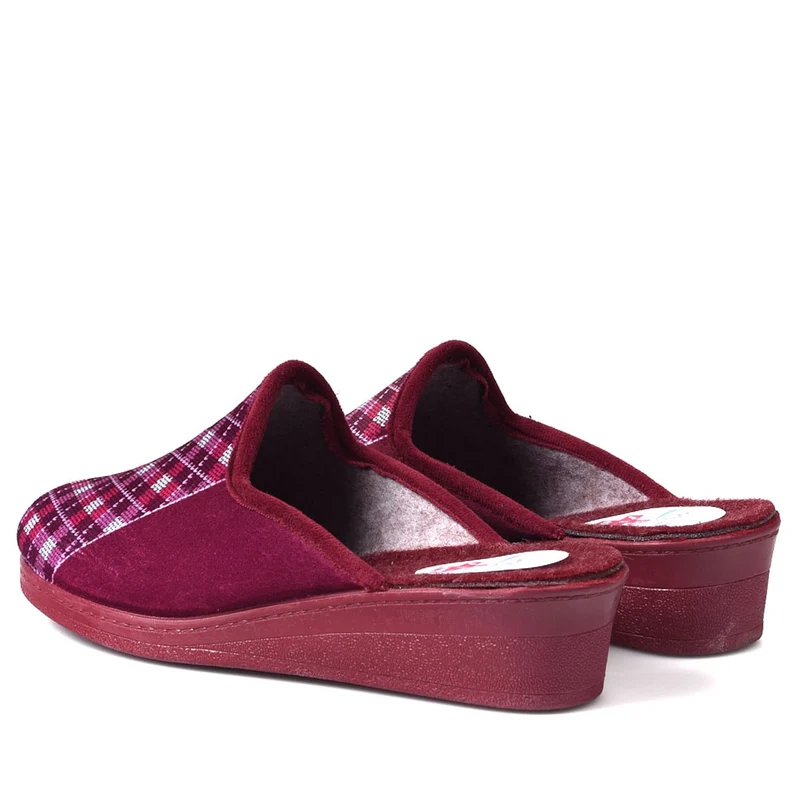 Zapatillas de Casa Natalia Gil Cuadros 308 Burdeos