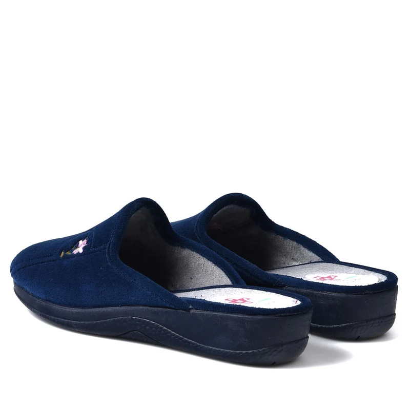 Zapatillas de Casa Natalia Gil Flor Bordada 102 Marino