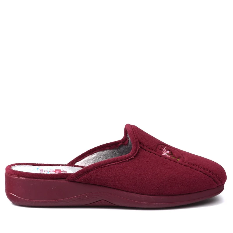 Zapatillas de Casa Natalia Gil Flor Bordada 102 Burdeos