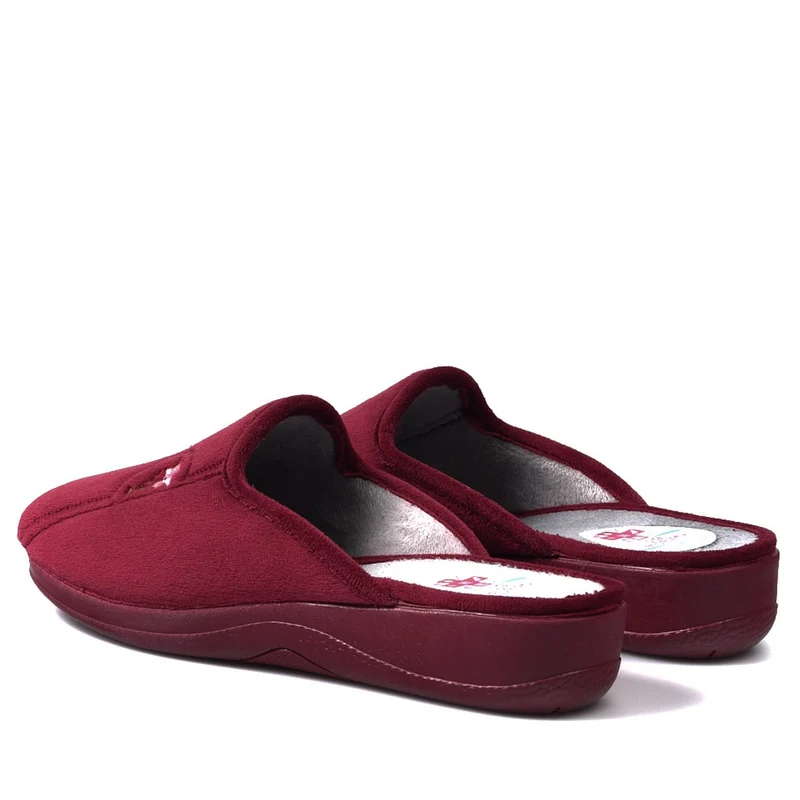 Zapatillas de Casa Natalia Gil Flor Bordada 102 Burdeos