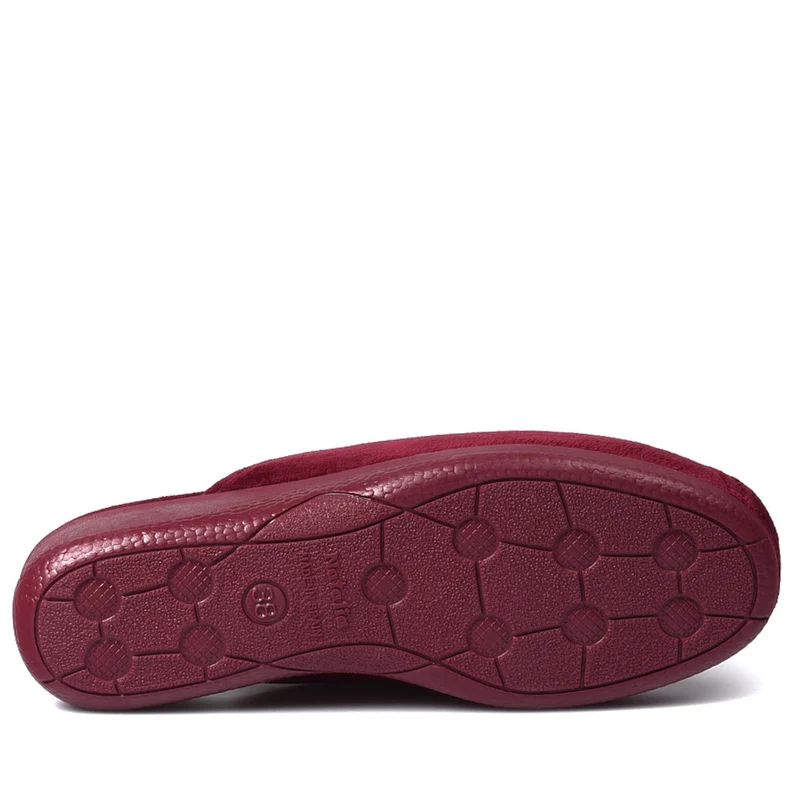 Zapatillas de Casa Natalia Gil Flor Bordada 102 Burdeos