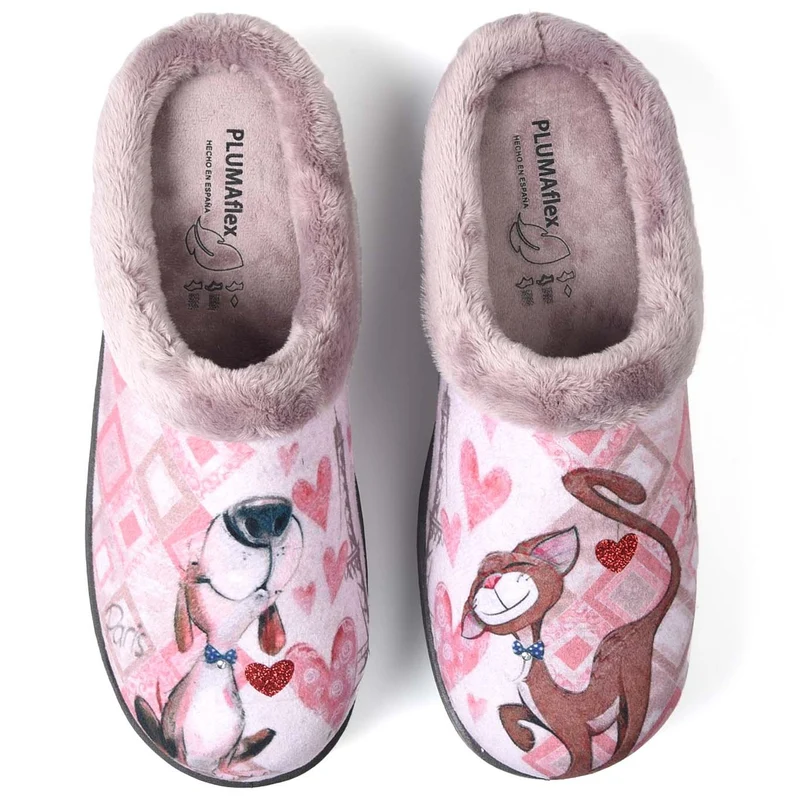 Zapatillas de Casa Roal Perro Gato 12213 Nude