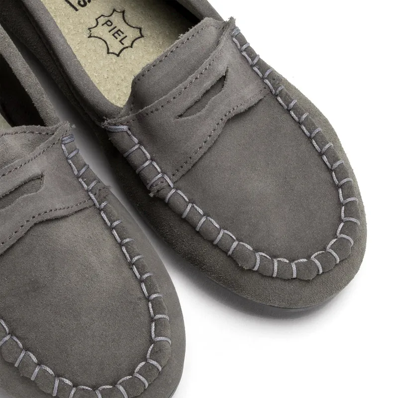 Zapatilla casa serraje gris 75471 Norteñas