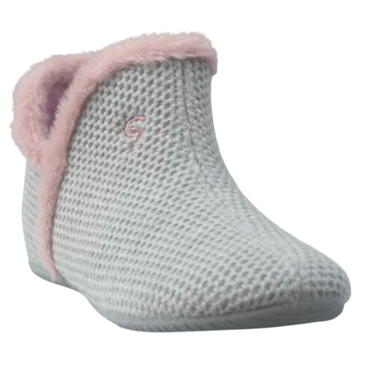 MUJER ZAPATILLAS DE ESTAR POR CASA GRIS PERLA-MALVA