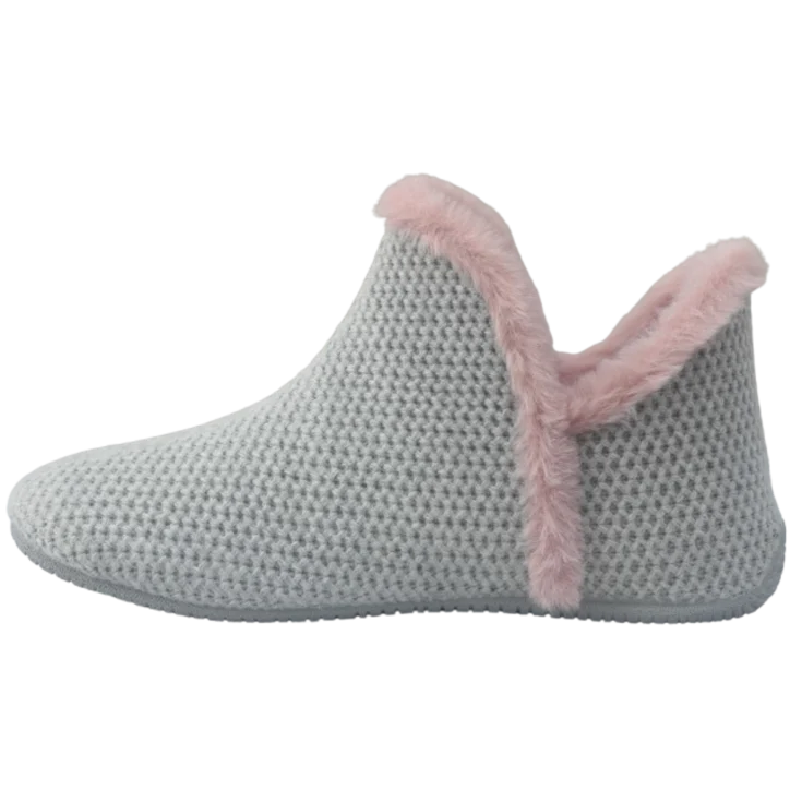 MUJER ZAPATILLAS DE ESTAR POR CASA GRIS PERLA-MALVA