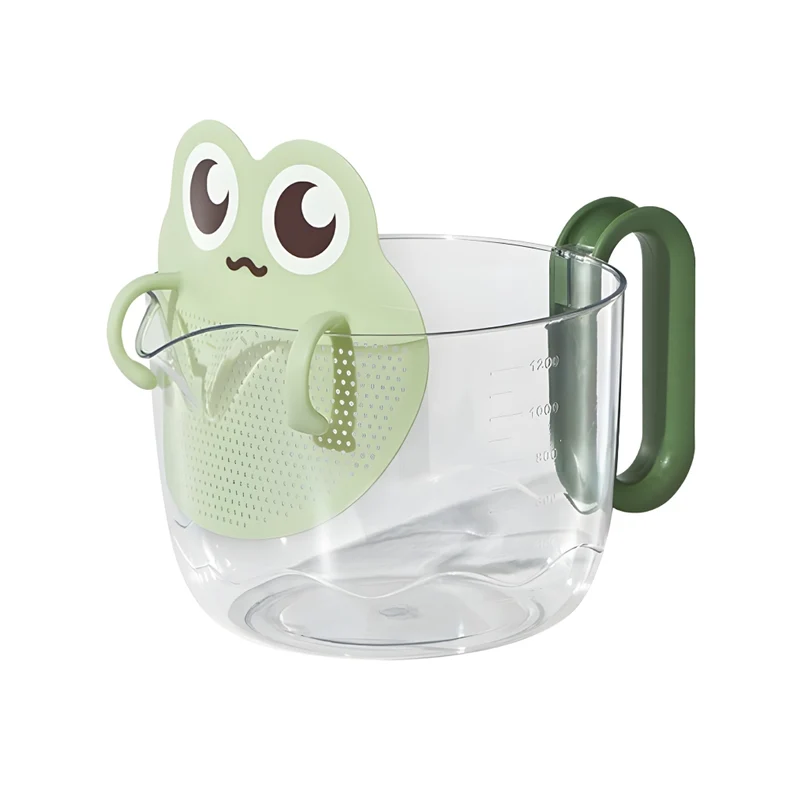 Miomu Taza Ranita Servidora de Mezclas y Escurridora, Diseño 2 en 1