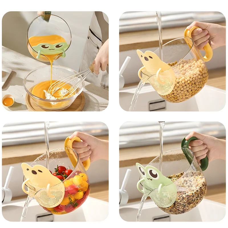 Miomu Taza Ranita Servidora de Mezclas y Escurridora, Diseño 2 en 1