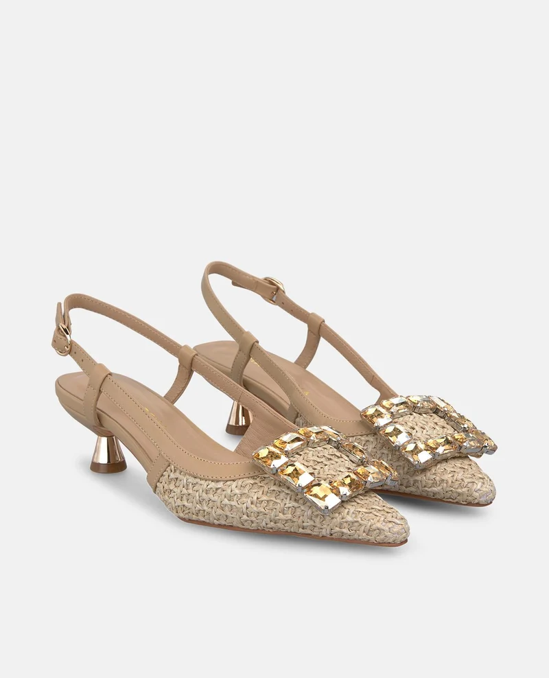 ZAPATO DESTALONADO EN RAFIA