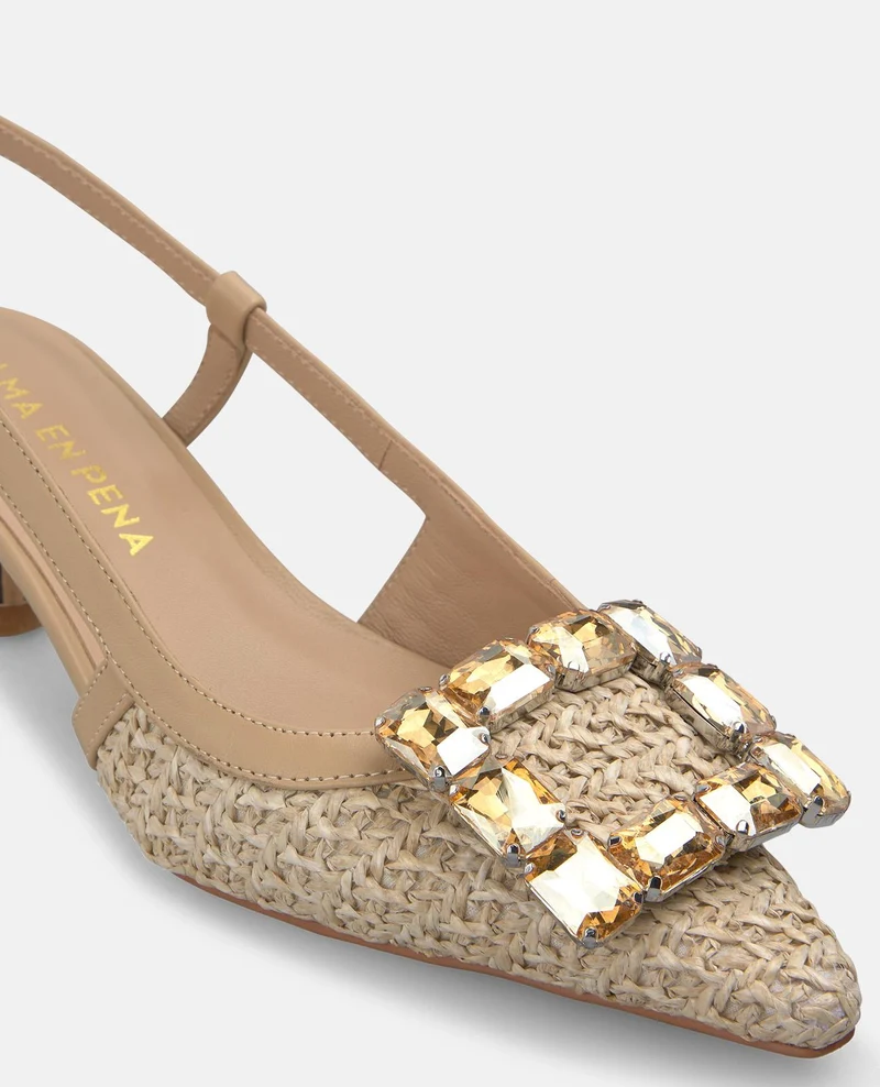 ZAPATO DESTALONADO EN RAFIA
