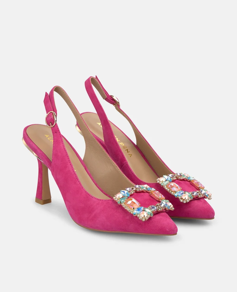SALON DESTALONADO CON HEBILLA PEDRERIA MULTICOLOR