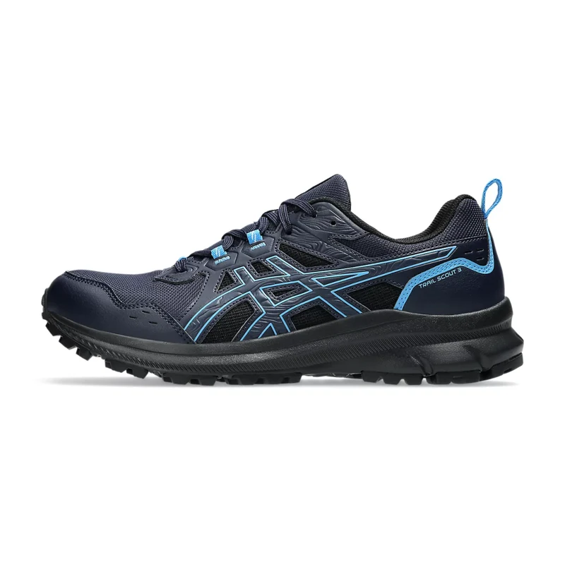 Asics Tenis Trail Scout 3 Negro/Celeste, para Hombre