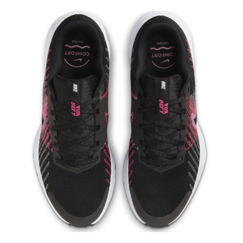 Nike Tenis Run Defy Negro/Rosa/Blanco, para Mujer