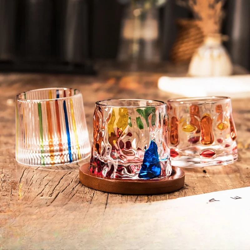 Miomu Vaso de Vidrio, Escultórico de Colores