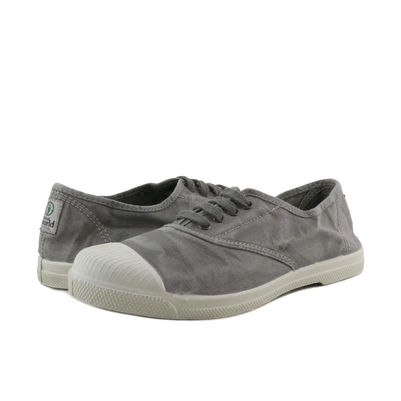 Zapatilla gris claro lavado LONA102 Natural World