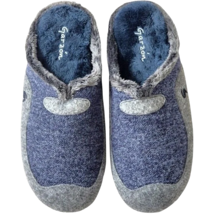 HOMBRE ZAPATILLAS DE ESTAR POR CASA LUZON MARINO-GRIS OSC