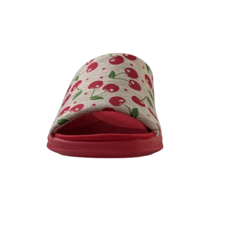 MUJER ZAPATILLAS DE ESTAR POR CASA CEREZAS ROJO