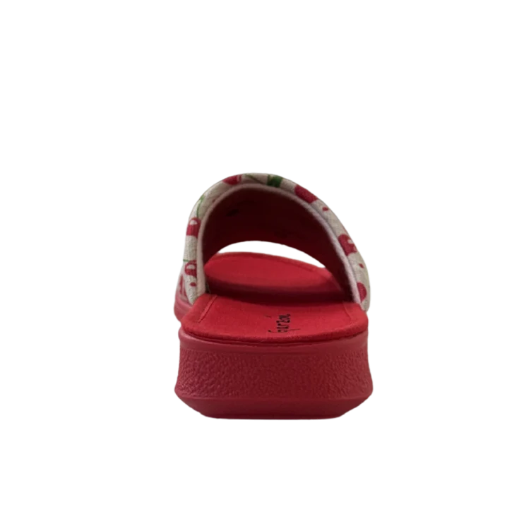MUJER ZAPATILLAS DE ESTAR POR CASA CEREZAS ROJO