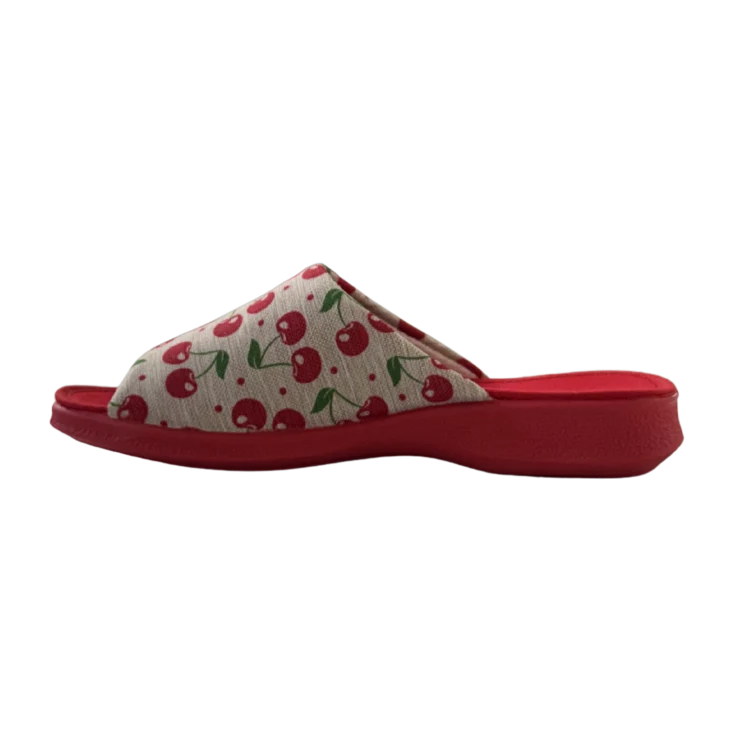 MUJER ZAPATILLAS DE ESTAR POR CASA CEREZAS ROJO
