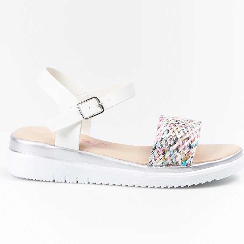 Sandalias Bubble Kids Cuñita Colores A2850 Blanco