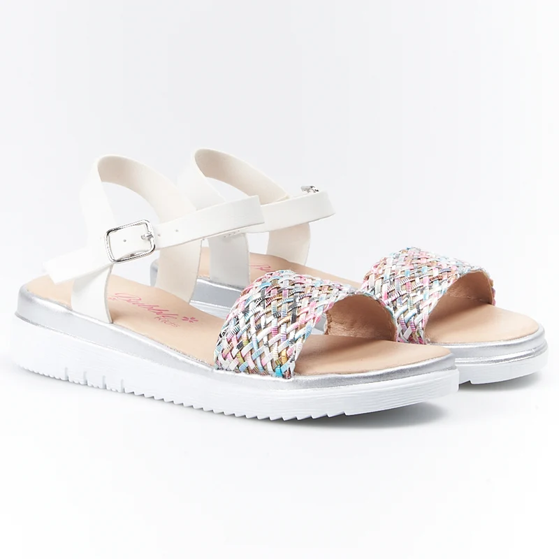 Sandalias Bubble Kids Cuñita Colores A2850 Blanco