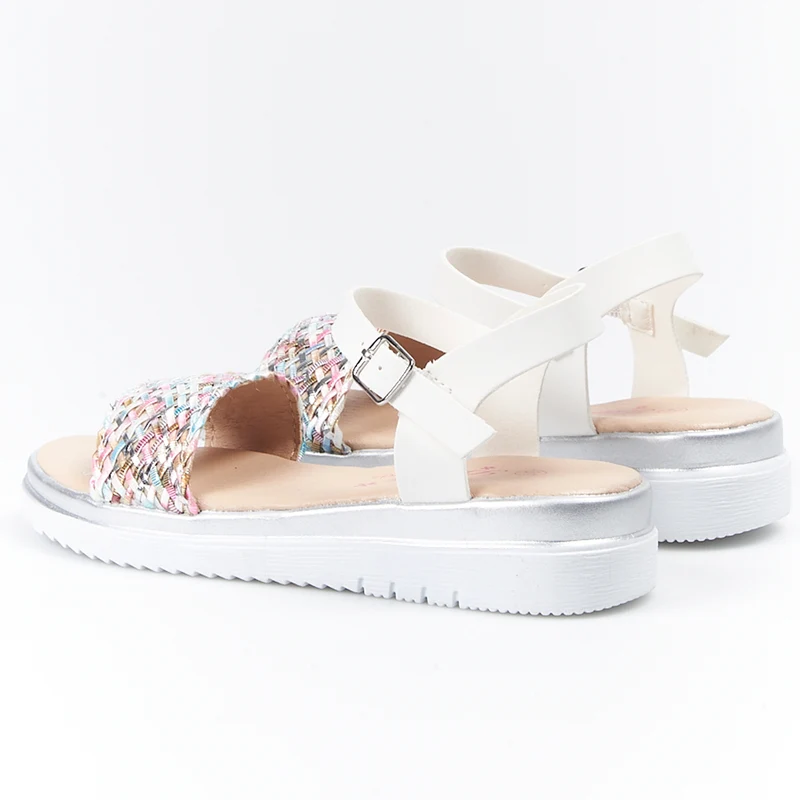 Sandalias Bubble Kids Cuñita Colores A2850 Blanco
