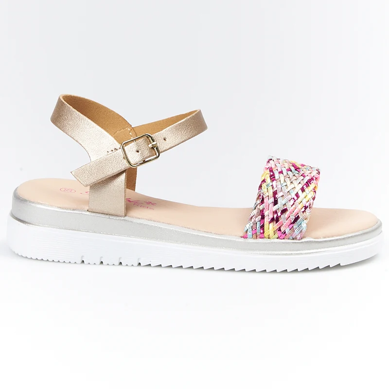 Sandalias Bubble Kids Cuñita Colores A2850 Oro