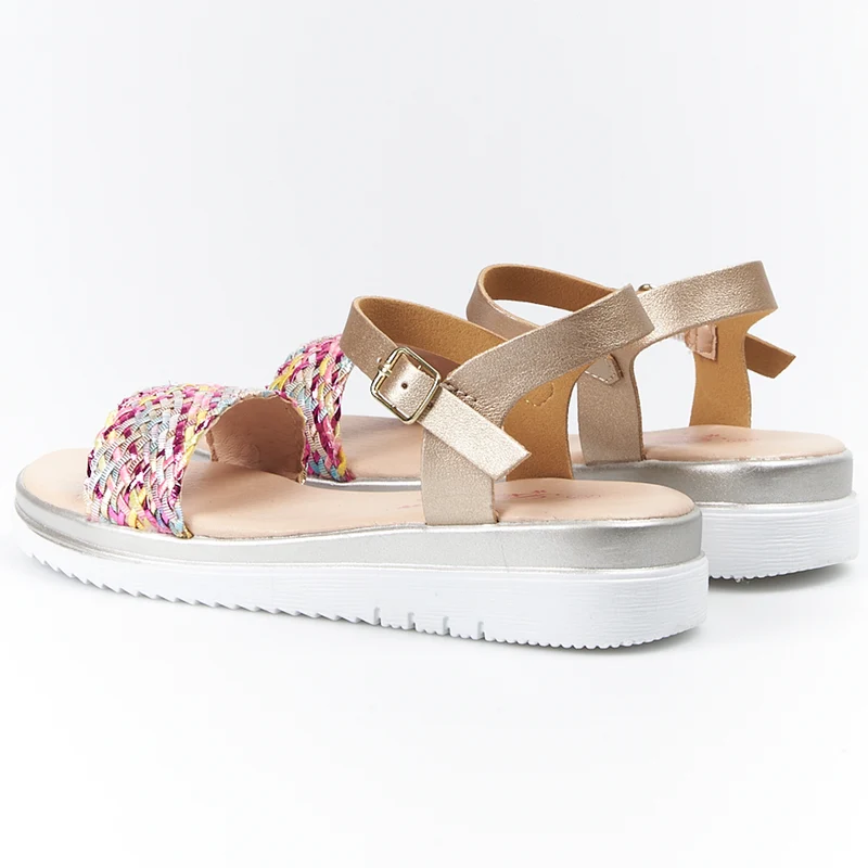 Sandalias Bubble Kids Cuñita Colores A2850 Oro