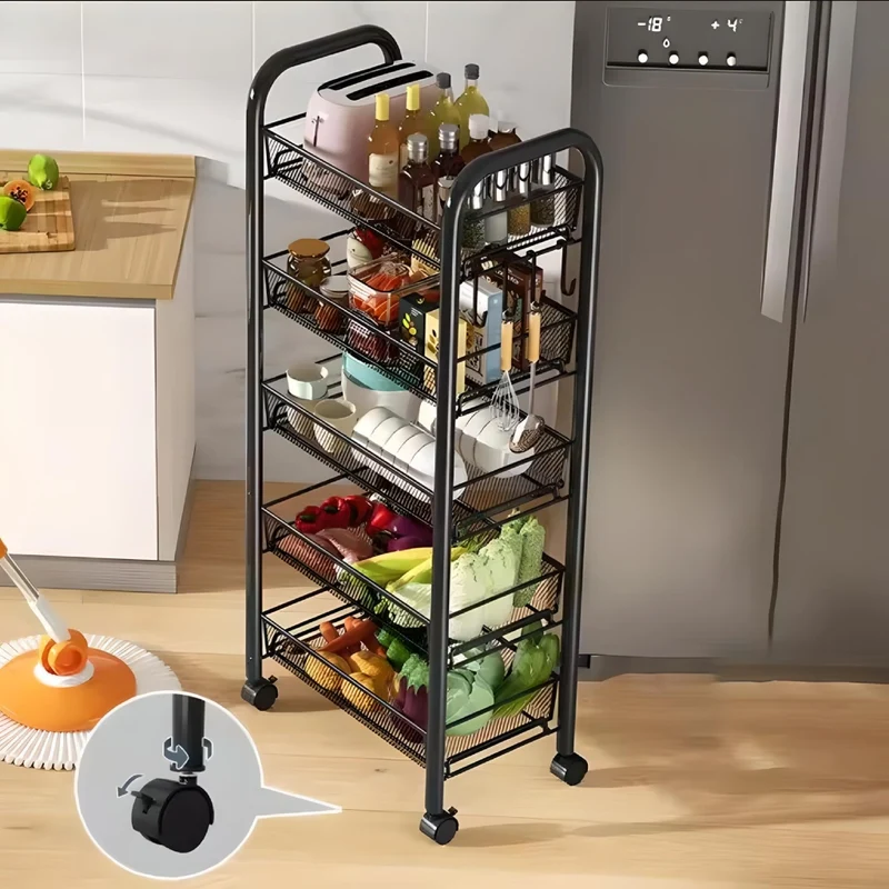Miomu Carrito Organizador Metálico de Espacios Pequeños, 5 Niveles