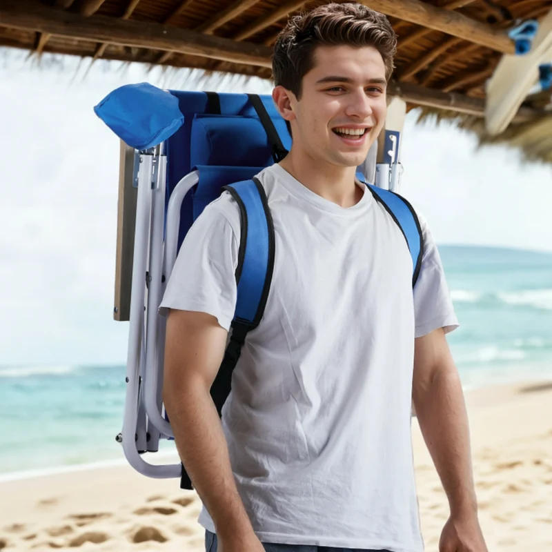 Miomu Silla Asoleadora Plegable Portátil con Bolso Integrado