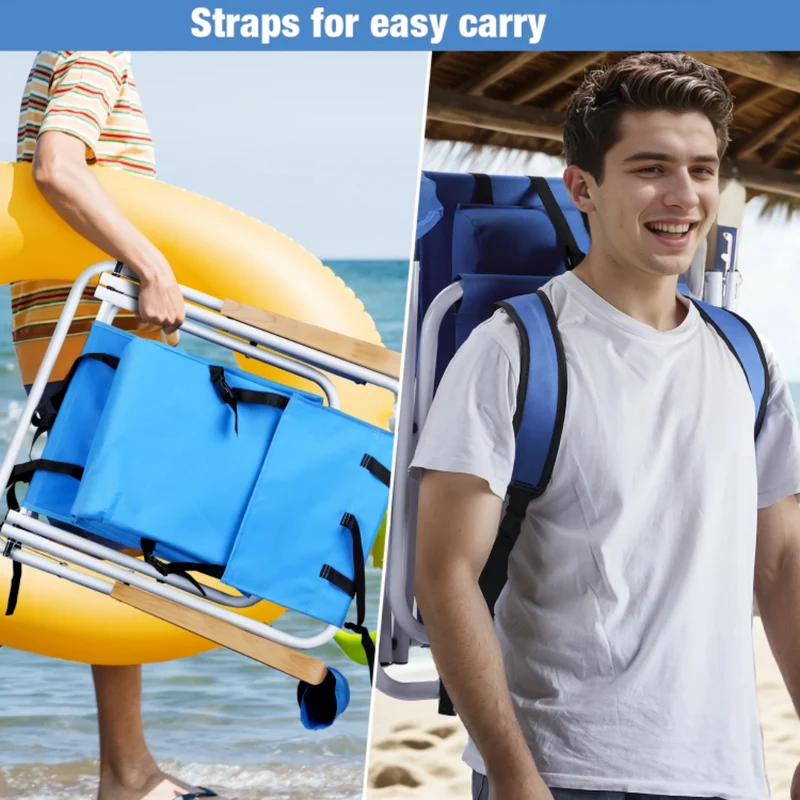 Miomu Silla Asoleadora Plegable Portátil con Bolso Integrado