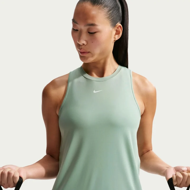 Nike Camiseta Deportiva Sin Mangas One Classic Steam/Blanco, para Mujer