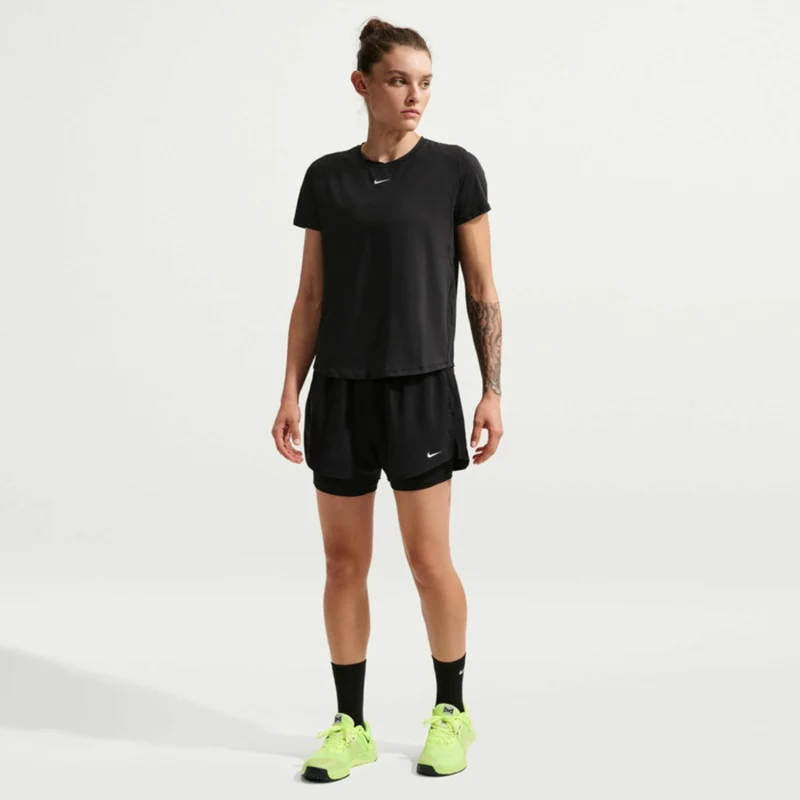 Nike Camiseta Deportiva Manga Corta One Classic Negro, para Mujer