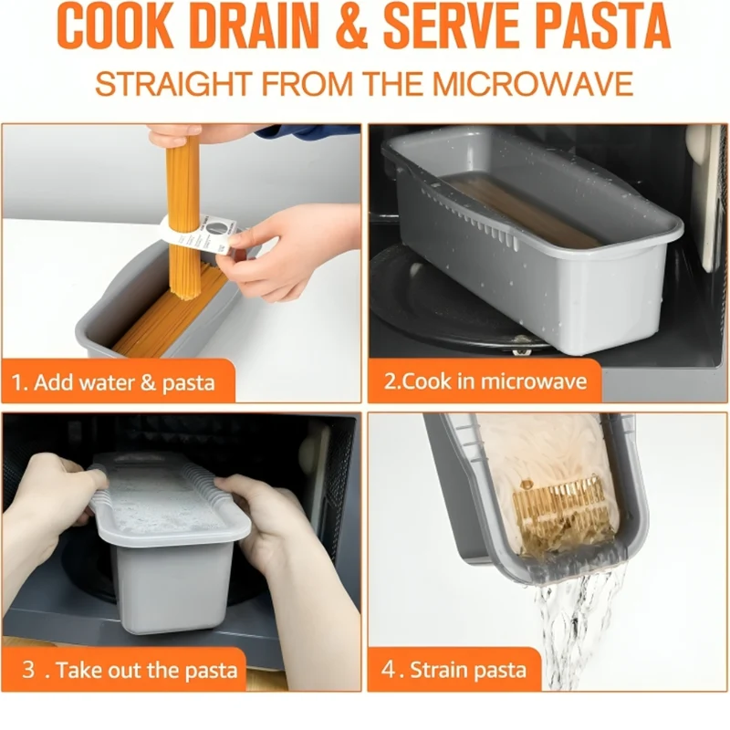 Miomu Contenedor Plástico para Hacer Spaguettis en Microondas