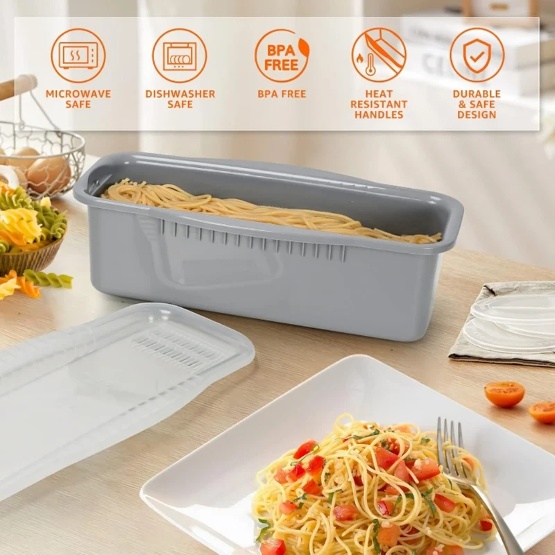 Miomu Contenedor Plástico para Hacer Spaguettis en Microondas