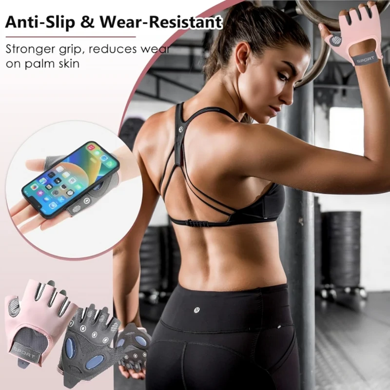 Miomu Guantes de Entrenamiento Antideslizantes, Rosa
