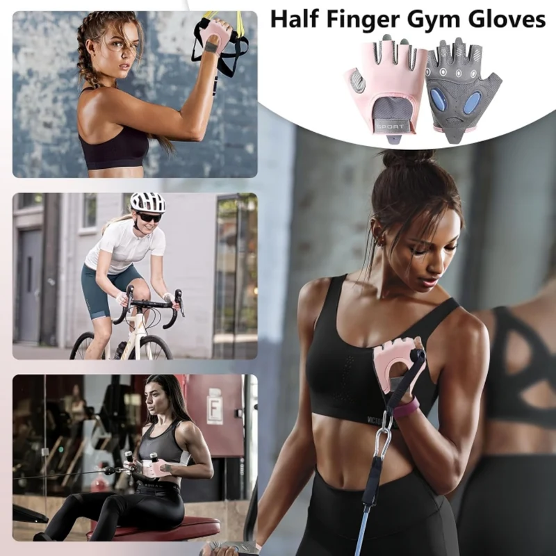 Miomu Guantes de Entrenamiento Antideslizantes, Rosa