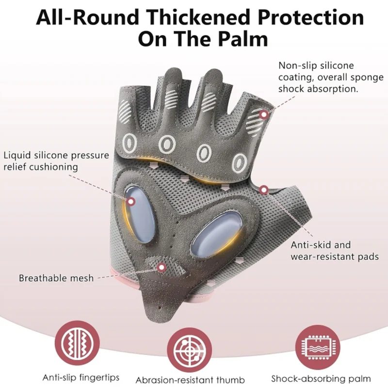Miomu Guantes de Entrenamiento Antideslizantes, Rosa