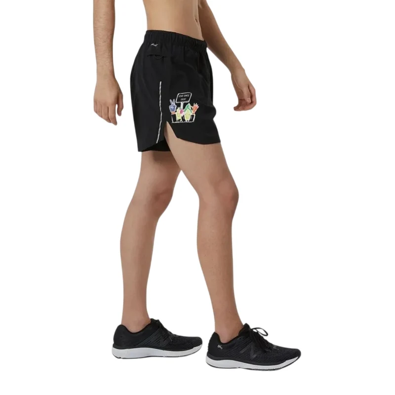 New Balance Short Graphic Impact Run 5" Negro, para Hombre
