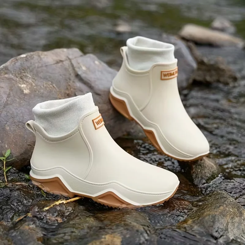 Miomu Botines Acolchados para Lluvia, Color Beige