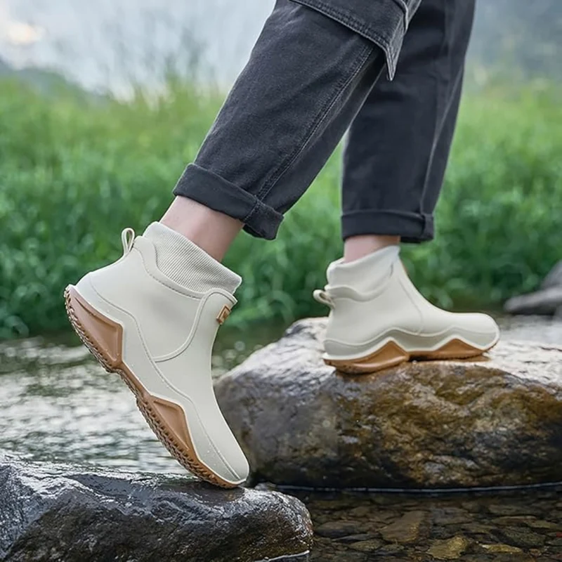 Miomu Botines Acolchados para Lluvia, Color Beige