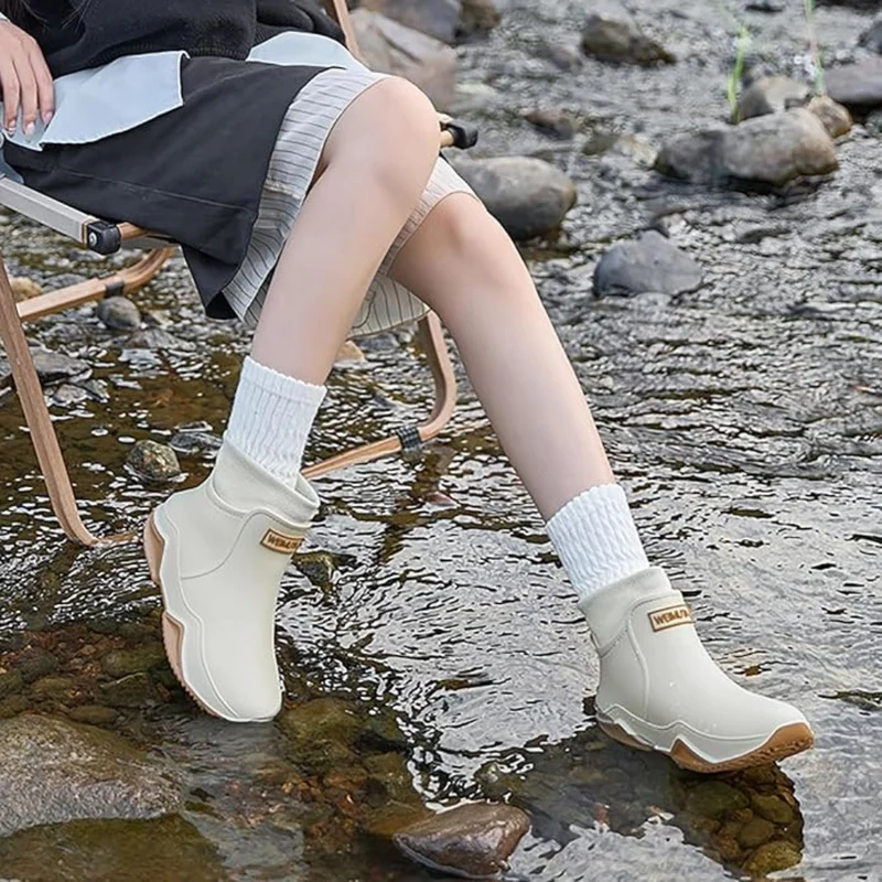 Miomu Botines Acolchados para Lluvia, Color Beige