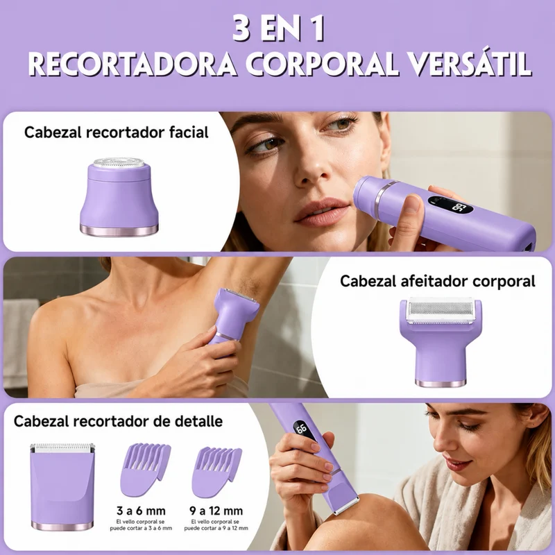 Miomu Rasuradora para Cuerpo, 3 en 1