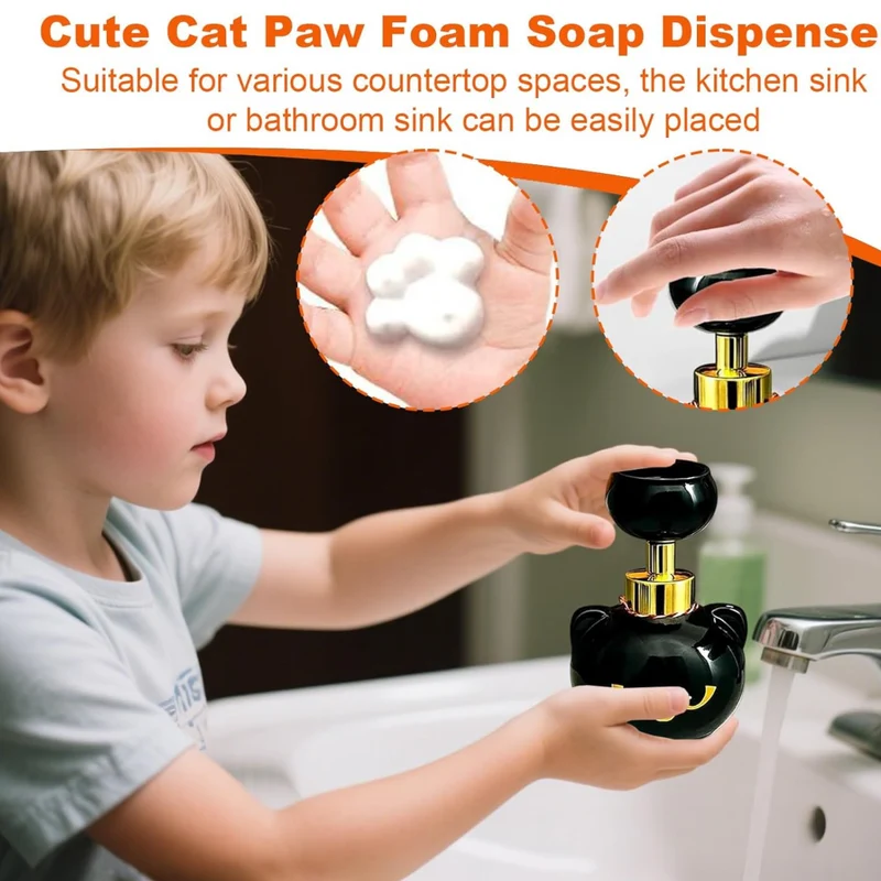 Miomu Dispensador de Jabón Líquido, Diseño Gato
