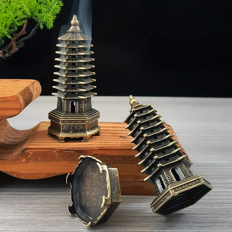 Miomu Quemador de Incienso Metálico, Diseño Decorativo Oriental