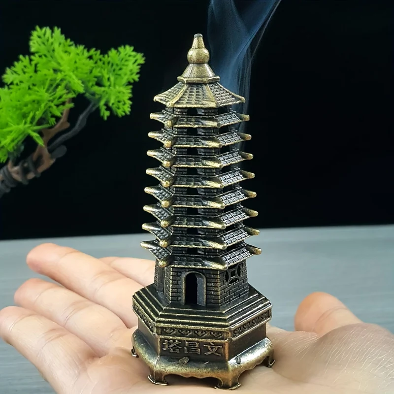 Miomu Quemador de Incienso Metálico, Diseño Decorativo Oriental