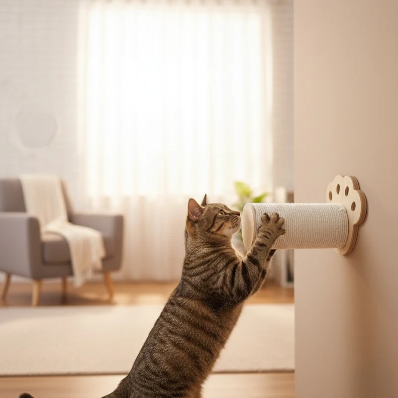 Miomu Patita Escalador y Rascador para Gatos, Montable a la Pared