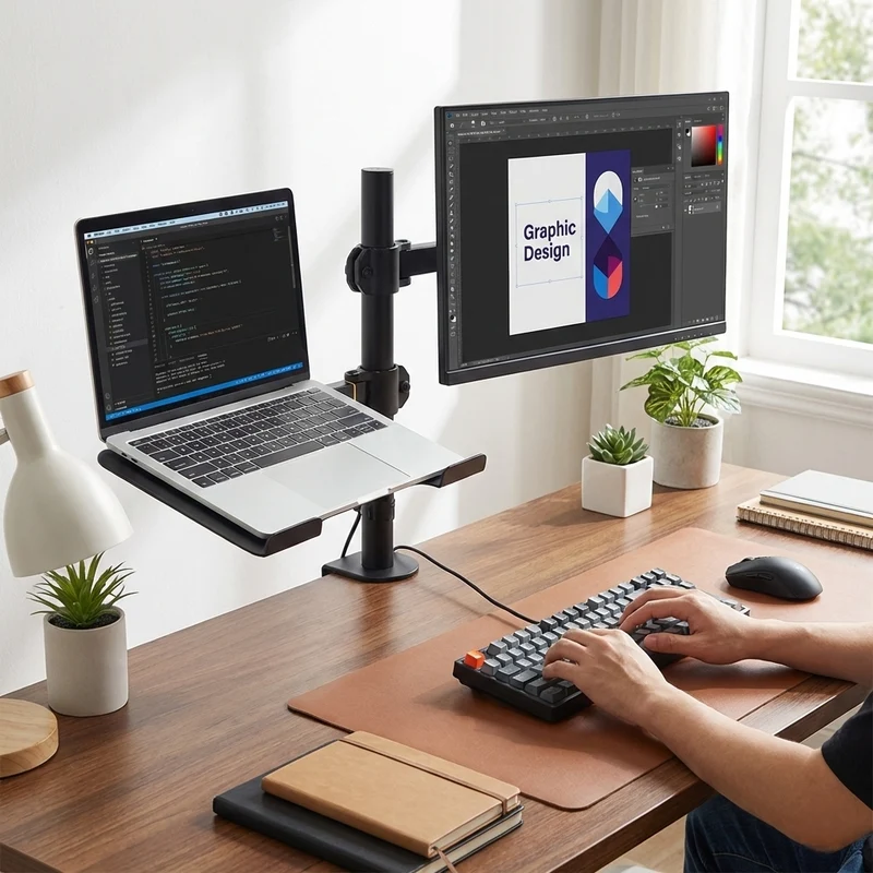 Miomu Soporte para Monitor y Bandeja para Laptop