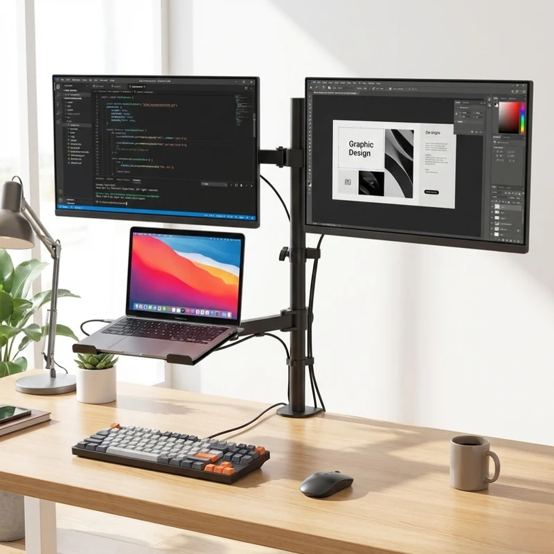 Miomu Soporte Doble para Monitores y Laptop