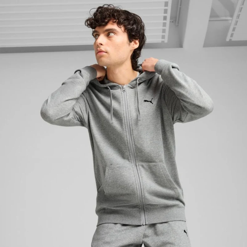 Puma Sudadera con Capucha Essentials Small Logo Gris, para Hombre